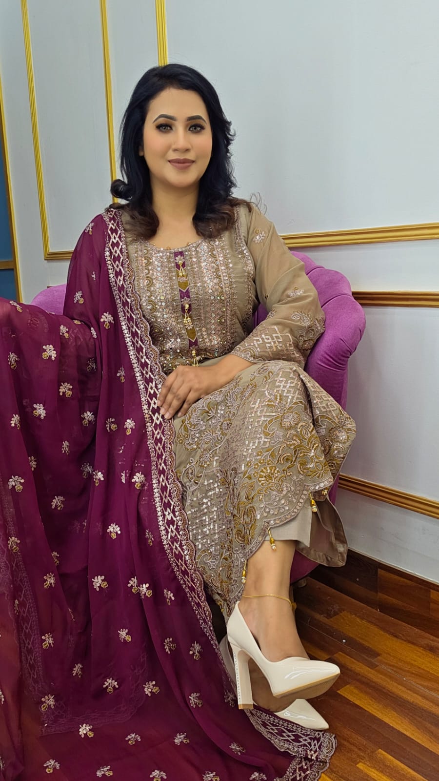 আনস্টিচ ৪ পিস | Unstitched Four pcs | Shopping Zone BD | Style #SSF2750A