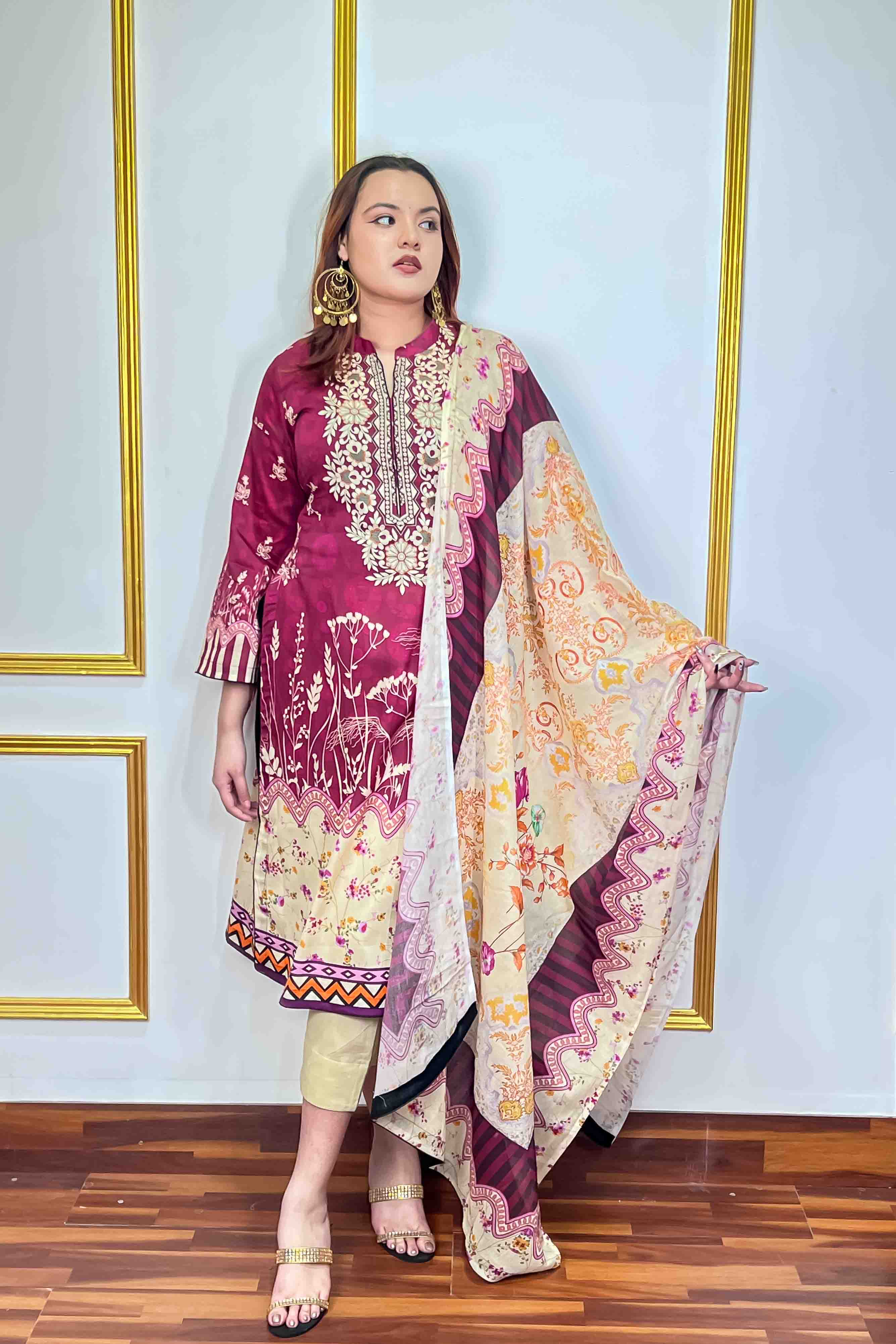 Unstitched Three Piece