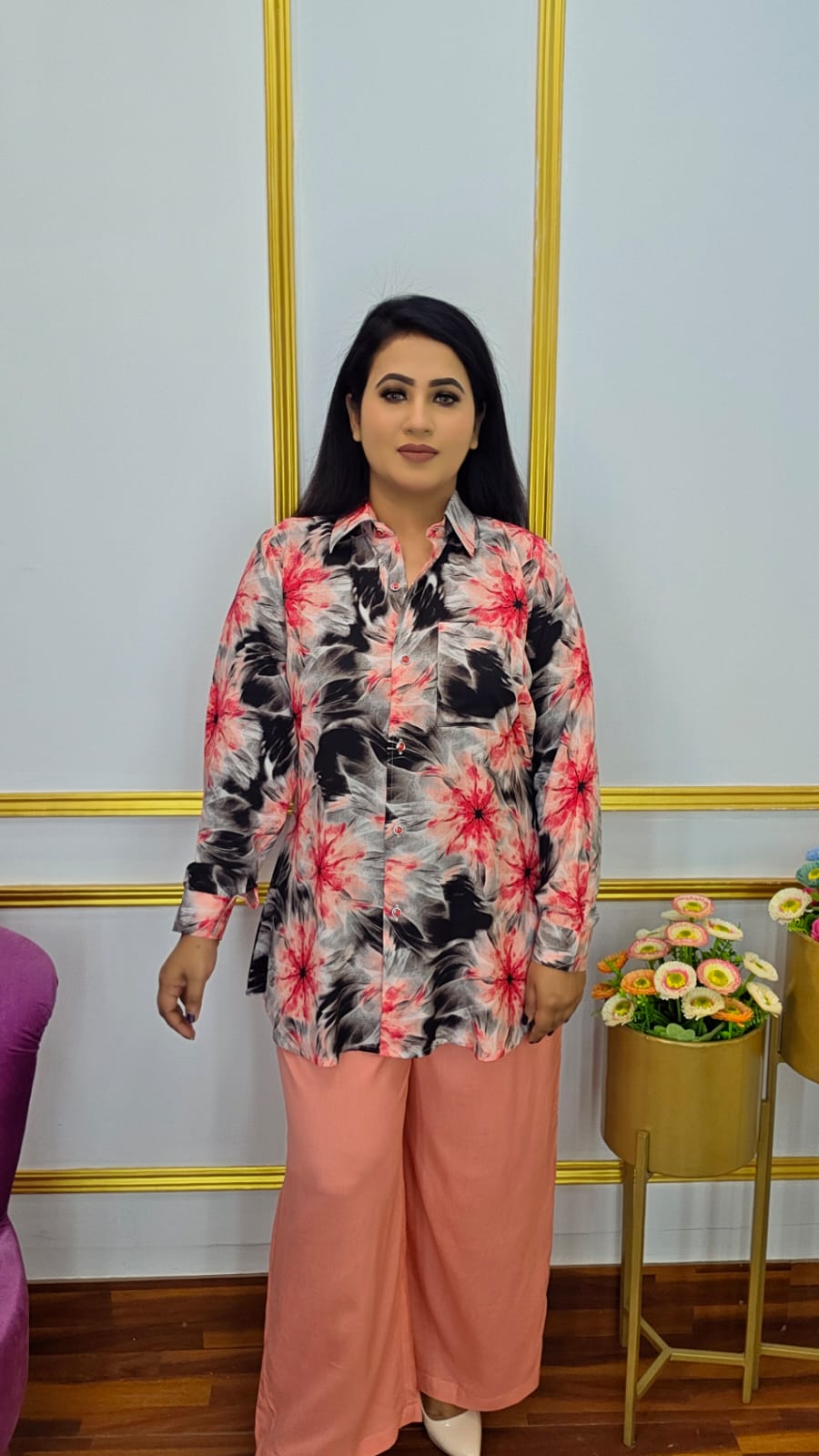 ফ্লোরাল কো-অর্ডস সেট | Floral Printed Co-ords Set | Shopping Zone BD | Style #G1399PK