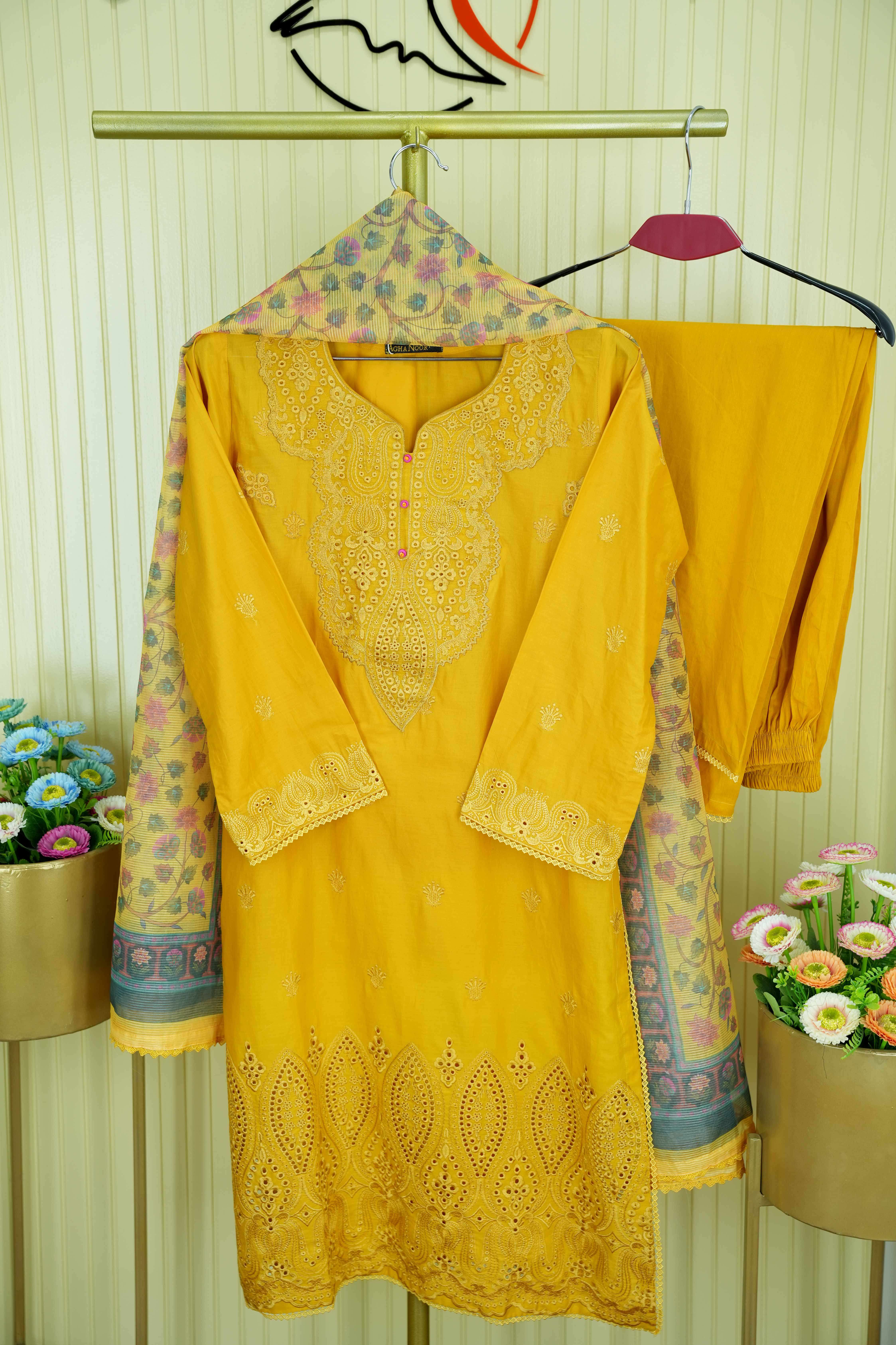 চিকেনকারি রেডি থ্রি পিস | Chikankari Ready Three Piece | Shopping Zone BD | Style #TM1999Y #TM1999M
