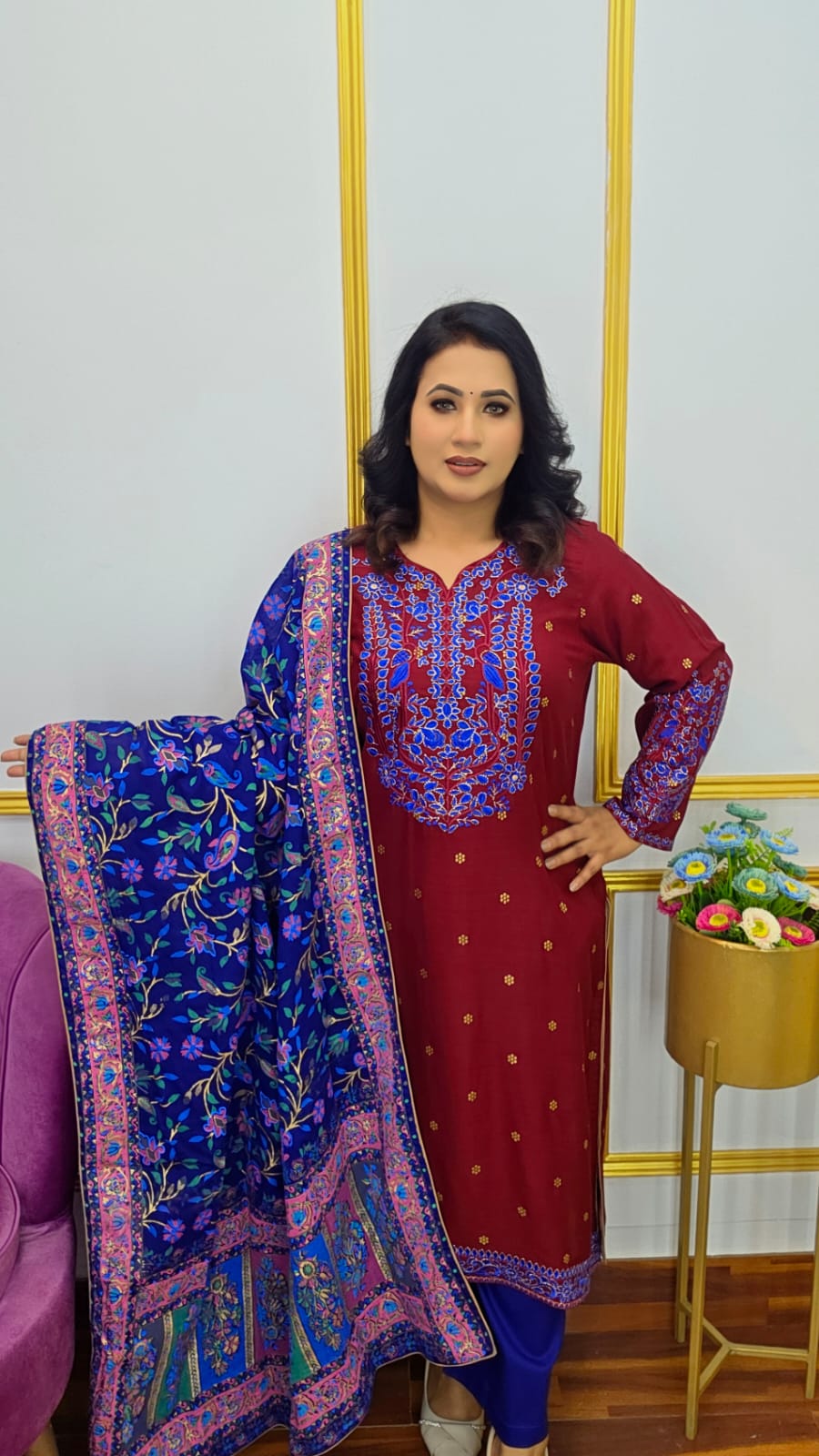 আনস্টিচ থ্রি পিস | Unstitched Three Piece | Shopping Zone BD | Style #CC1499M #CC1950B