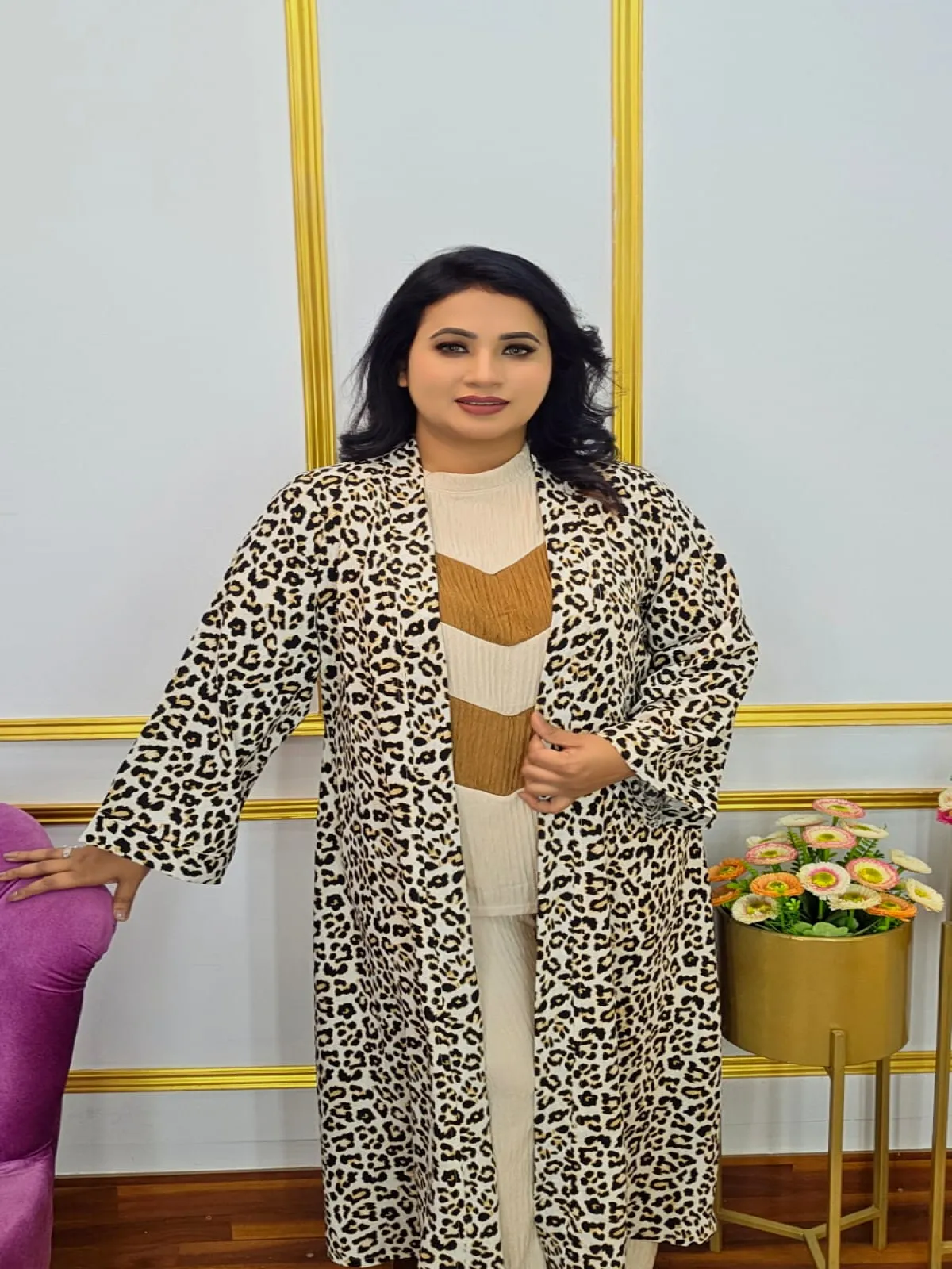 টাইগার প্রিন্ট লং শ্রাগ | Tiger Printed Long Shrug | Shopping Zone BD | Style #G1250LT