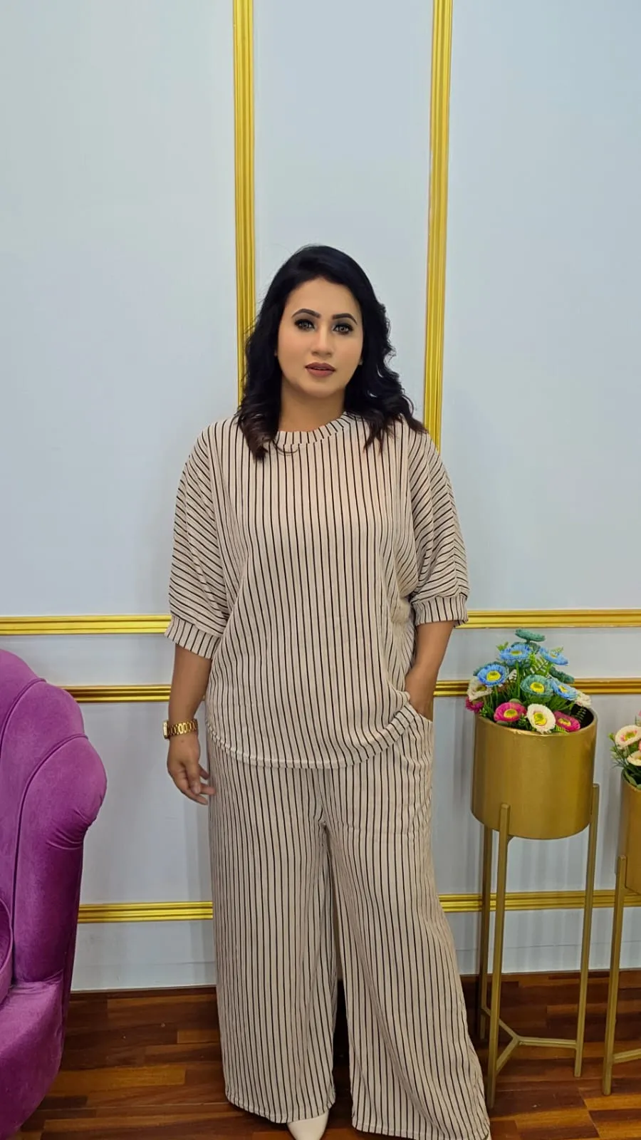 থাই কো-অর্ডস সেট | Check Print Imported Thai Co-ords Set  | Shopping Zone BD | Style #G1999LP