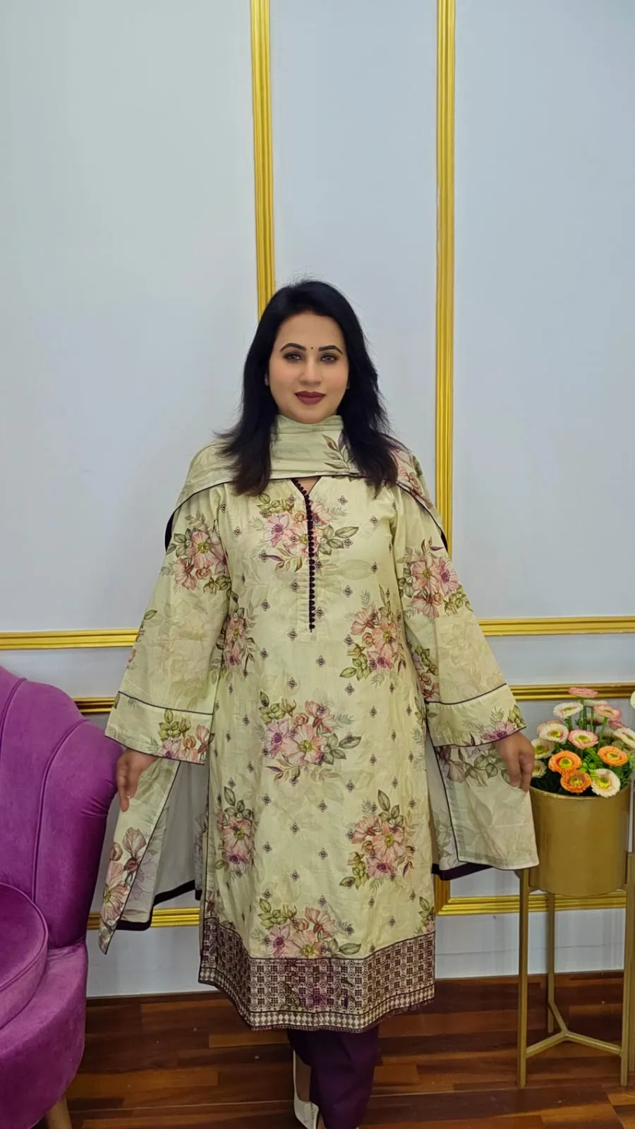 Floral Print Ready Three Piece Collections | Shopping Zone BD