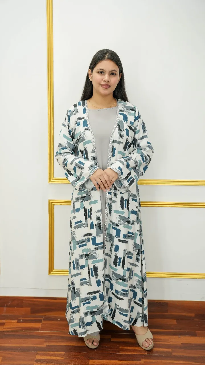 Imported Linen Shrug Gown – Triple Work Cherry Fabric Inner