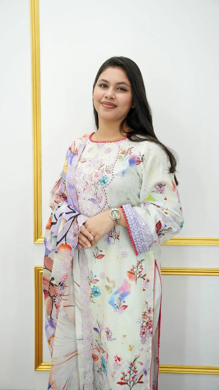 Premium Cotton Unstitched 3-Piece Set – Stylish Comfortable