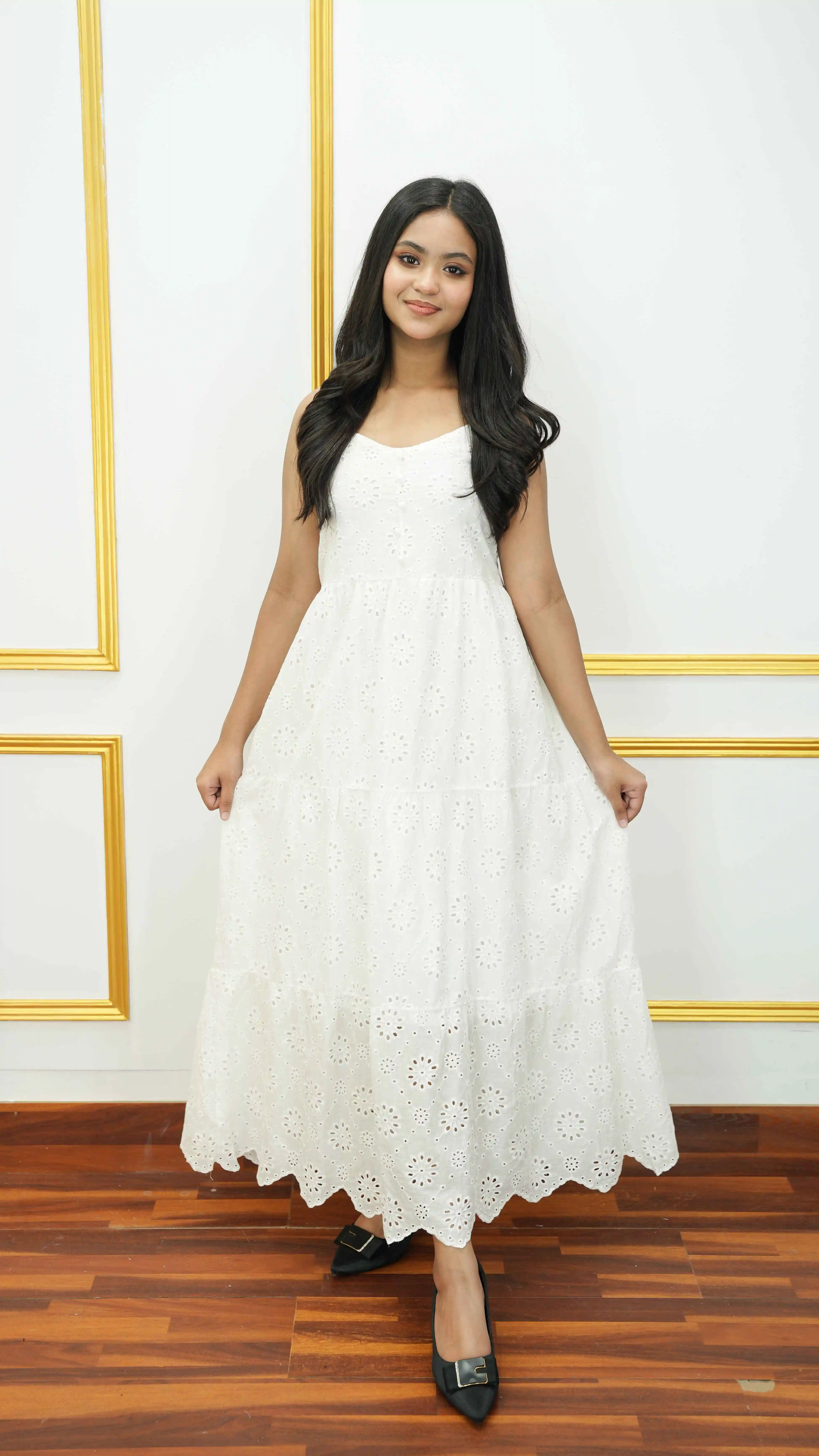 Thai Imported White Cotton Gown Dress