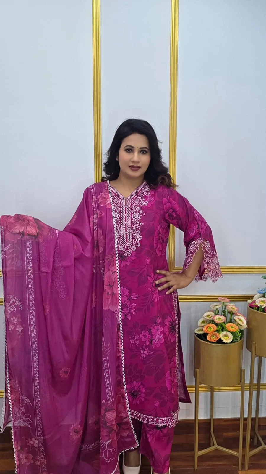 Unstitched Three Piece Blend Cotton Dress