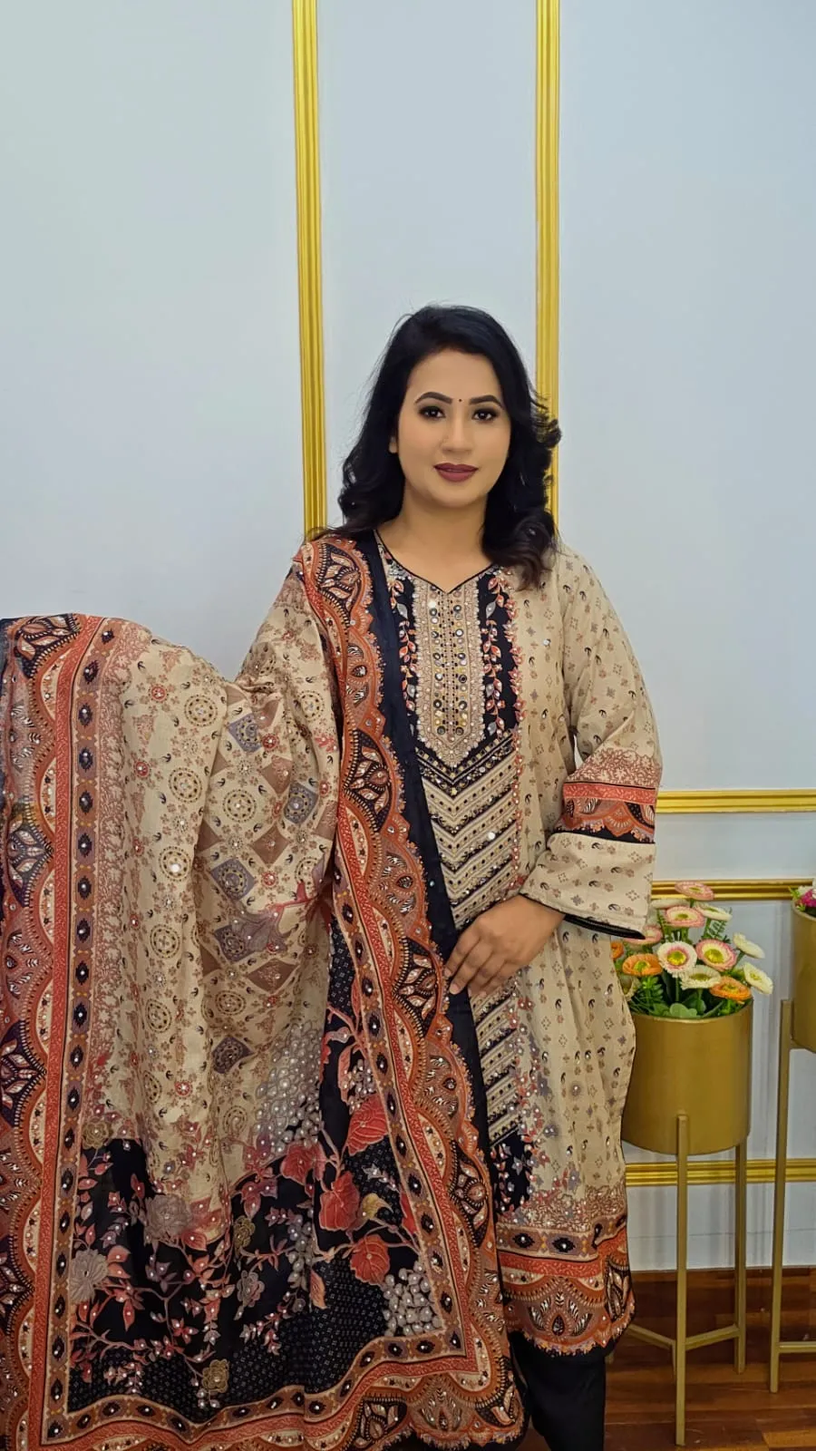 Gorgeous Unstitched Three Piece Collection | Shopping Zone BD | Style #KD1499B #KD1499P