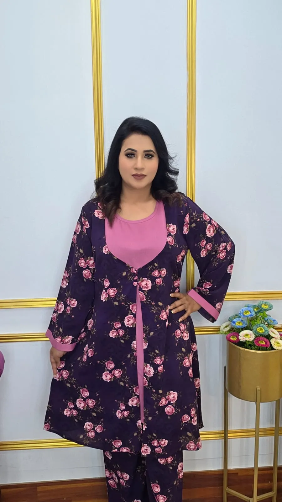 Luxury Georgette Co-ords Set – Premium Digital Print | Shopping Zone BD