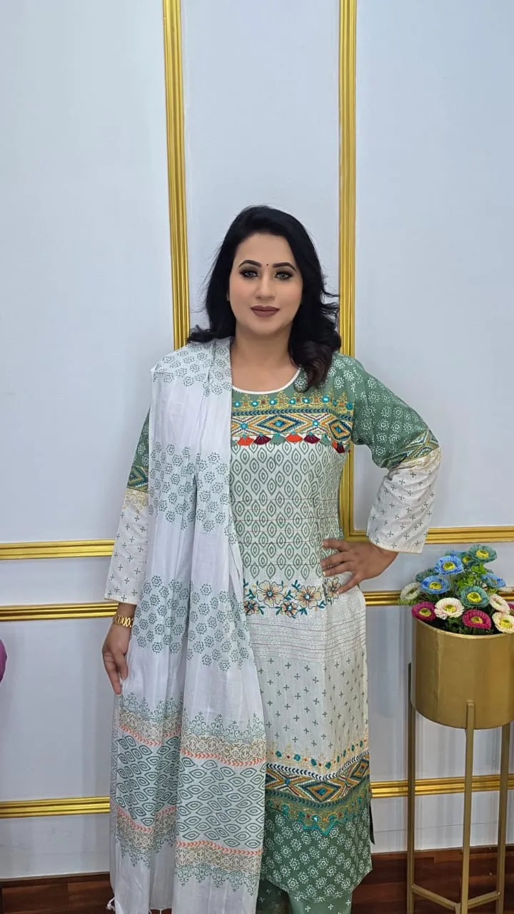 Pure Cotton Ready Three Piece – | Shopping Zone BD